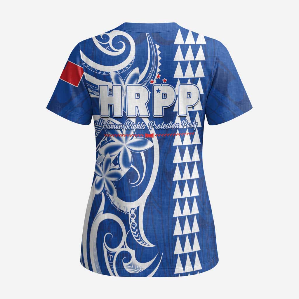 Samoa HRPP Party Scrub Top Polynesian Pattern LT05 - Polynesian Pride