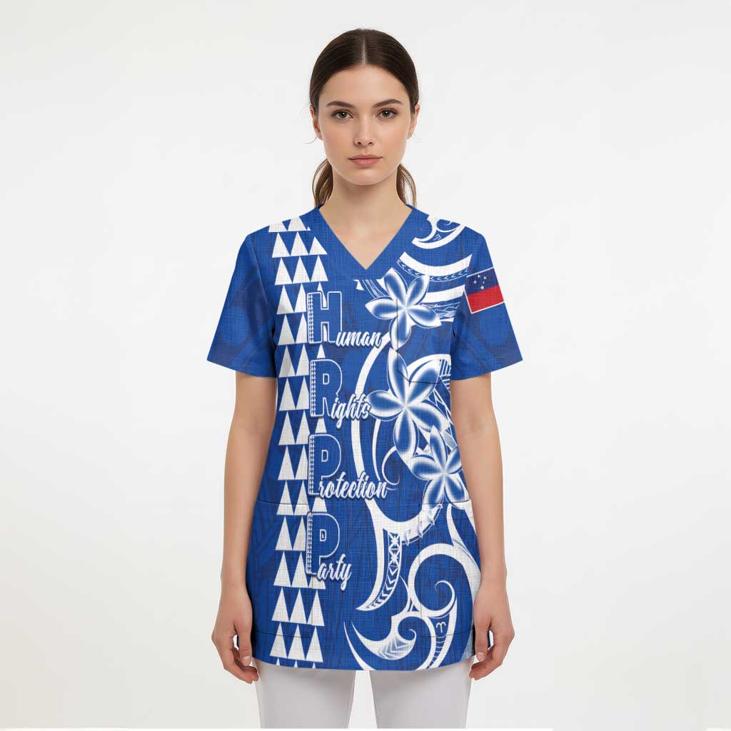 Samoa HRPP Party Scrub Top Polynesian Pattern LT05 - Polynesian Pride