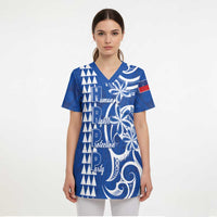 Samoa HRPP Party Scrub Top Polynesian Pattern LT05 - Polynesian Pride