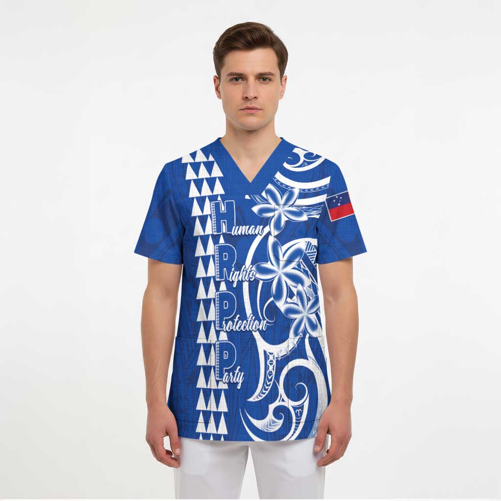 Samoa HRPP Party Scrub Top Polynesian Pattern LT05 - Polynesian Pride