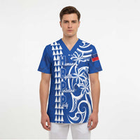 Samoa HRPP Party Scrub Top Polynesian Pattern LT05 - Polynesian Pride