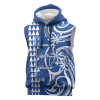 Samoa HRPP Party Sleeveless Hoodie Polynesian Pattern LT05 Blue - Polynesian Pride
