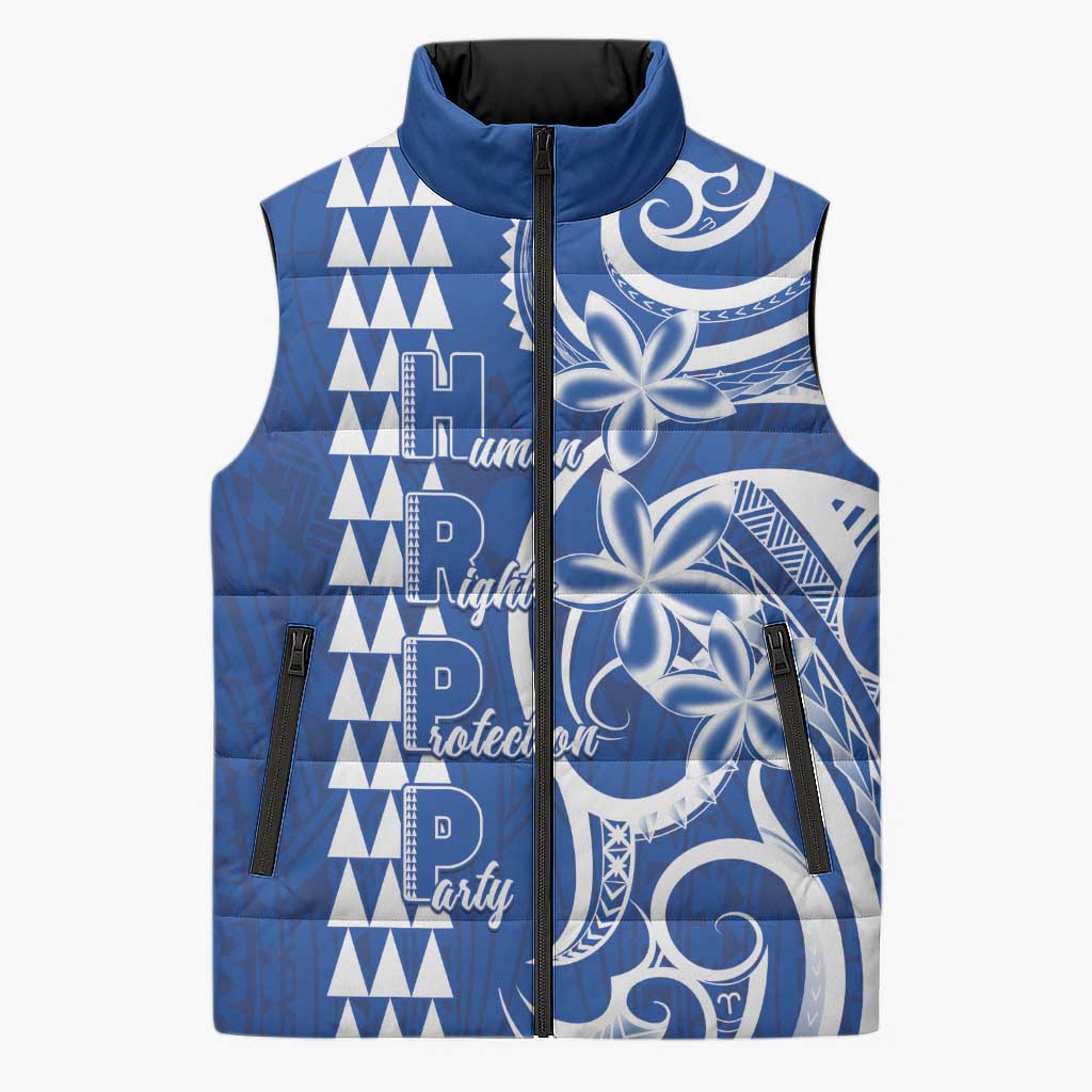 Samoa HRPP Party Sleeveless Puffer Jacket Polynesian Pattern LT05 Unisex Blue - Polynesian Pride