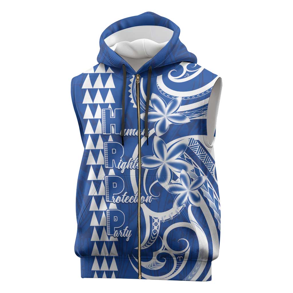 Samoa HRPP Party Sleeveless Zip Hoodie Polynesian Pattern - Polynesian Pride