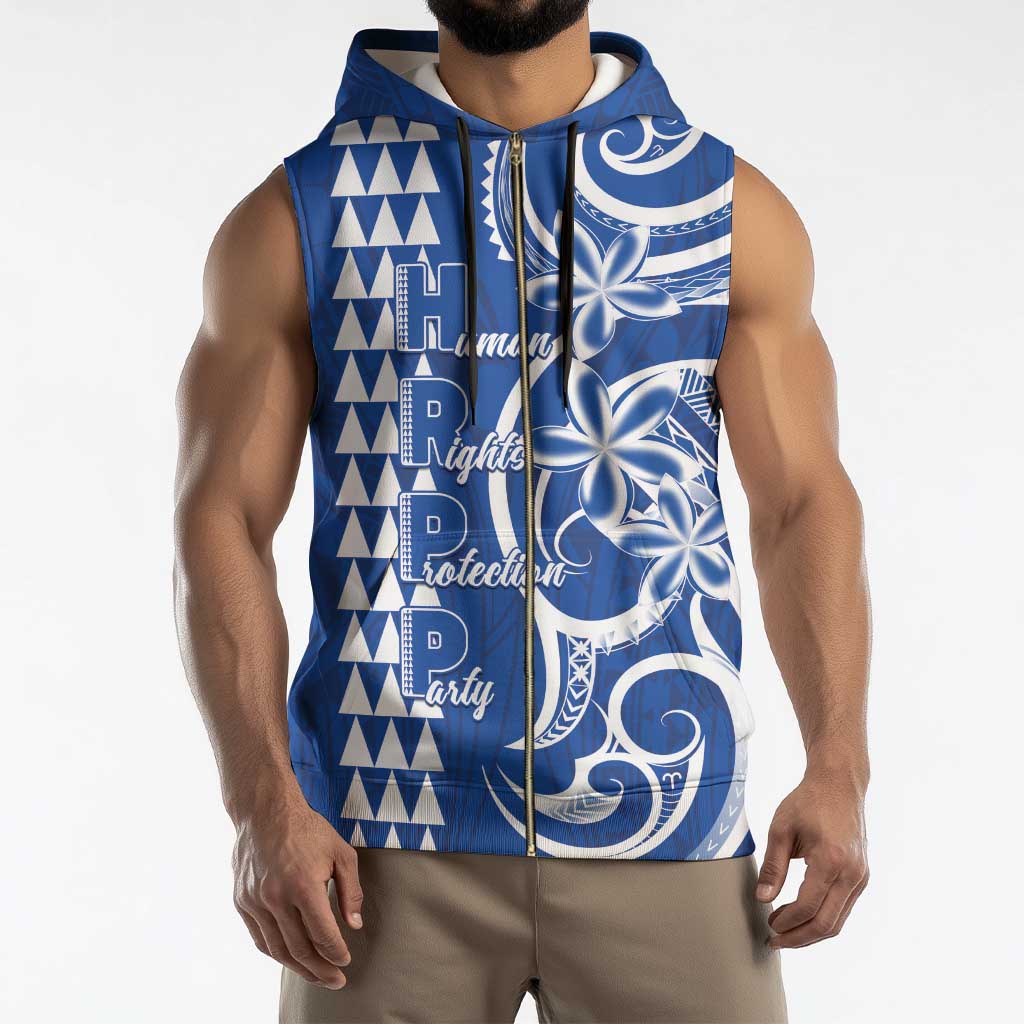 Samoa HRPP Party Sleeveless Zip Hoodie Polynesian Pattern - Polynesian Pride