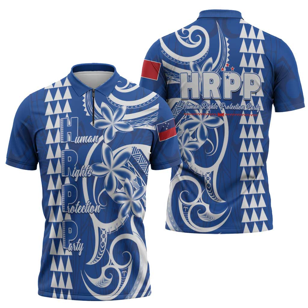 Samoa HRPP Party Zipper Polo Shirt Polynesian Pattern LT05 - Polynesian Pride