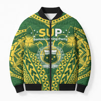 Samoa SUP Bomber Puffer Jacket Samoan Coat Of Arms LT05 Unisex Green - Polynesian Pride