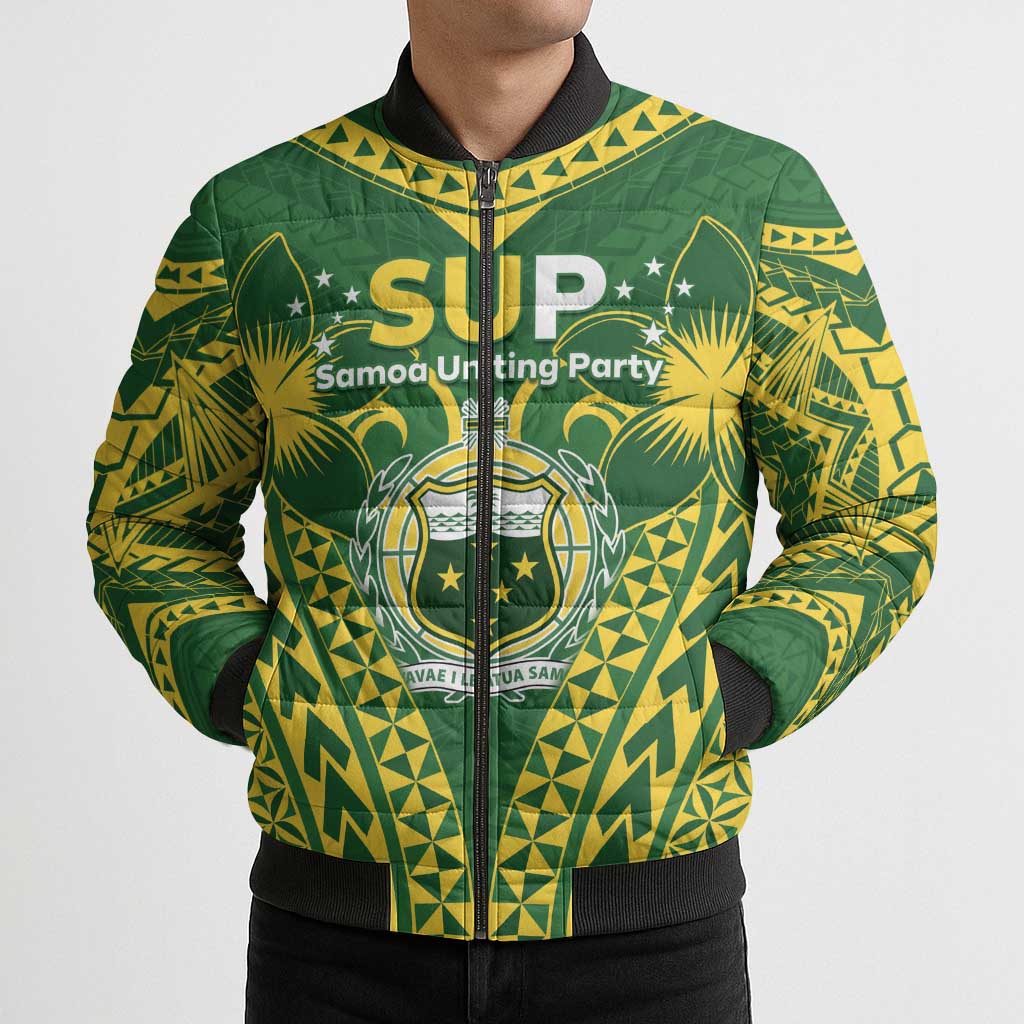 Samoa SUP Bomber Puffer Jacket Samoan Coat Of Arms LT05 - Polynesian Pride