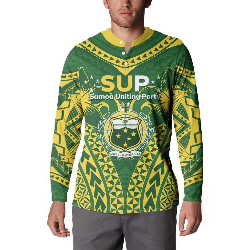 Samoa SUP Button Sweatshirt Samoan Coat Of Arms LT05 - Polynesian Pride