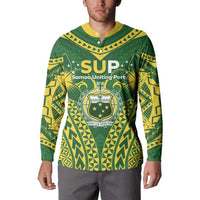 Samoa SUP Button Sweatshirt Samoan Coat Of Arms LT05 - Polynesian Pride