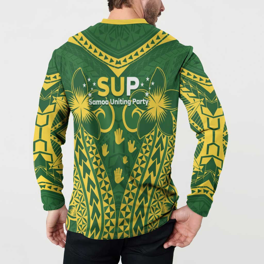 Samoa SUP Button Sweatshirt Samoan Coat Of Arms LT05 - Polynesian Pride