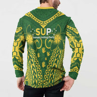Samoa SUP Button Sweatshirt Samoan Coat Of Arms LT05 - Polynesian Pride