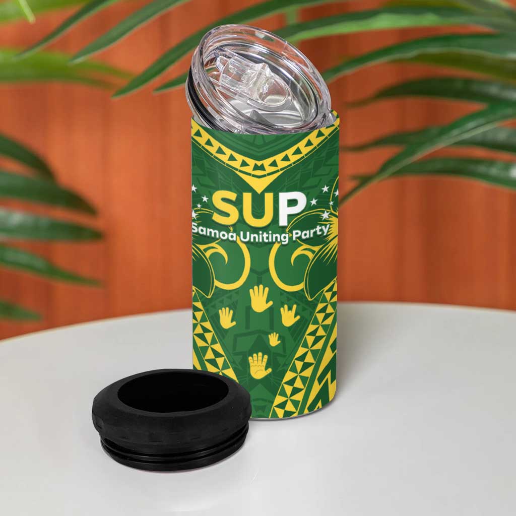 Samoa SUP 4 in 1 Can Cooler Tumbler Samoan Coat Of Arms LT05 - Polynesian Pride