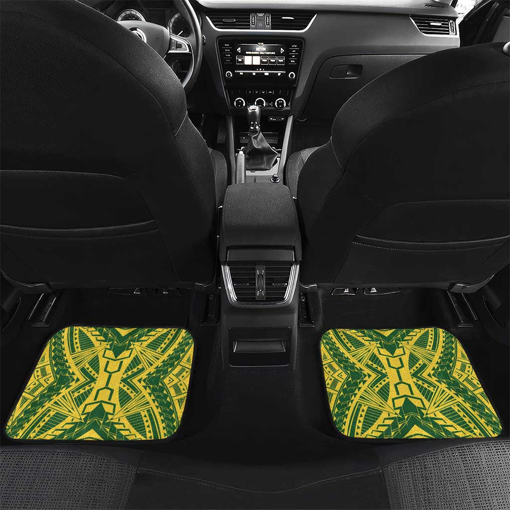 Samoa SUP Car Mats Samoan Coat Of Arms LT05 Set 2pcs - Back Green - Polynesian Pride