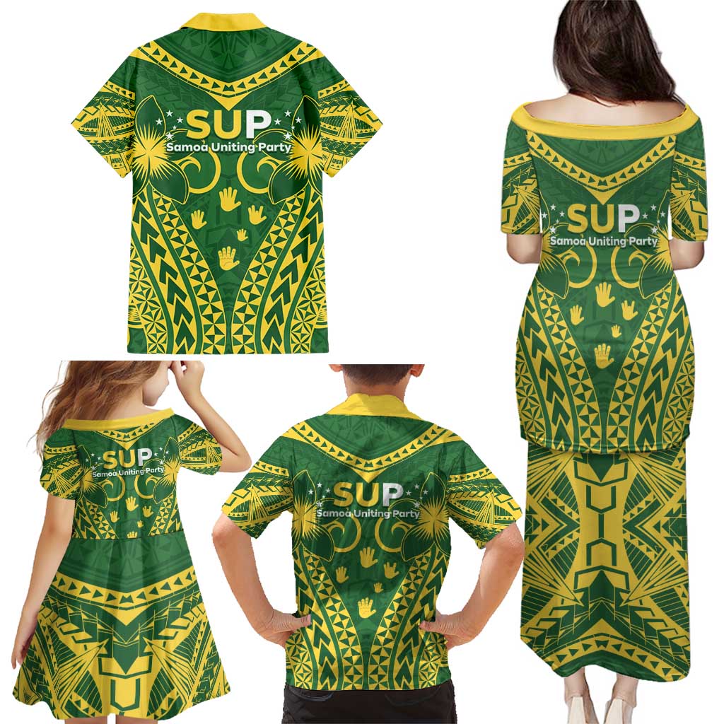 Samoa SUP Family Matching Puletasi and Hawaiian Shirt Samoan Coat Of Arms - Polynesian Pride