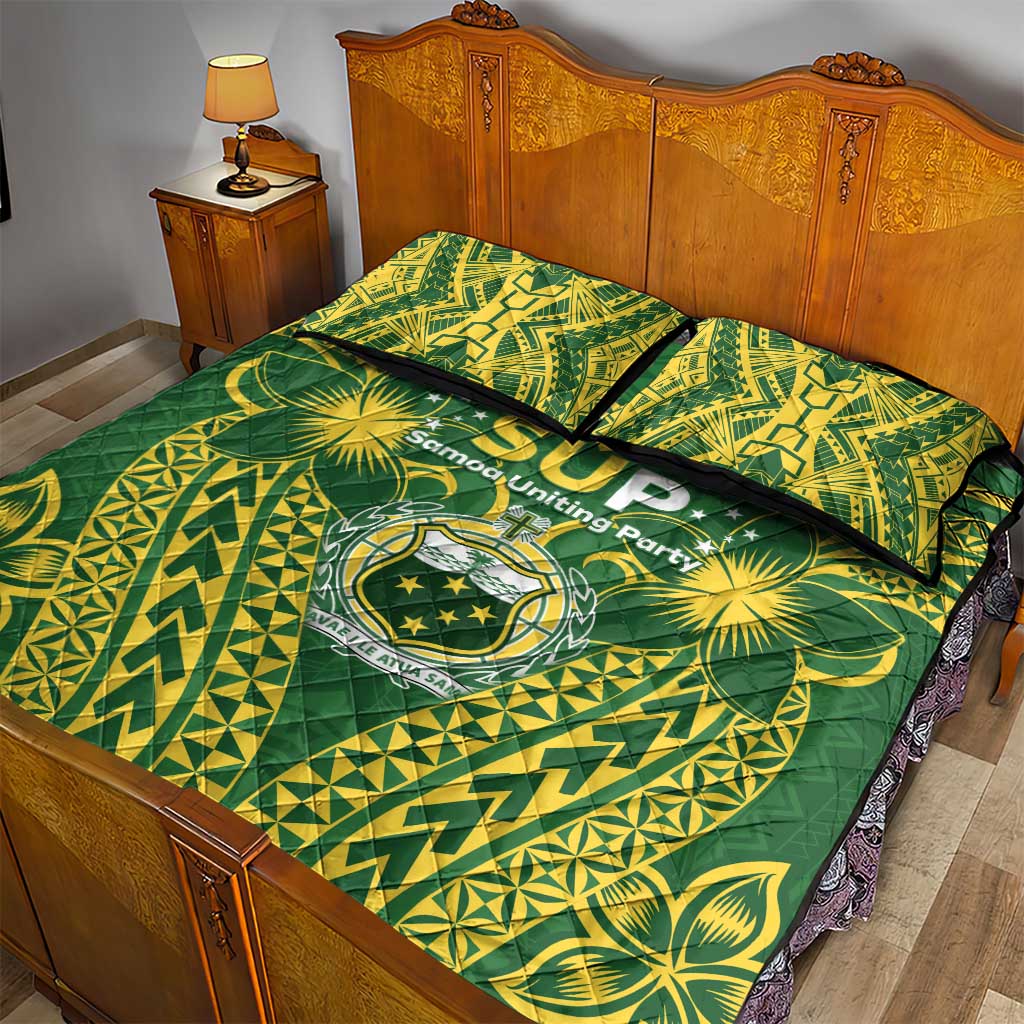 Samoa SUP Quilt Bed Set Samoan Coat Of Arms - Polynesian Pride