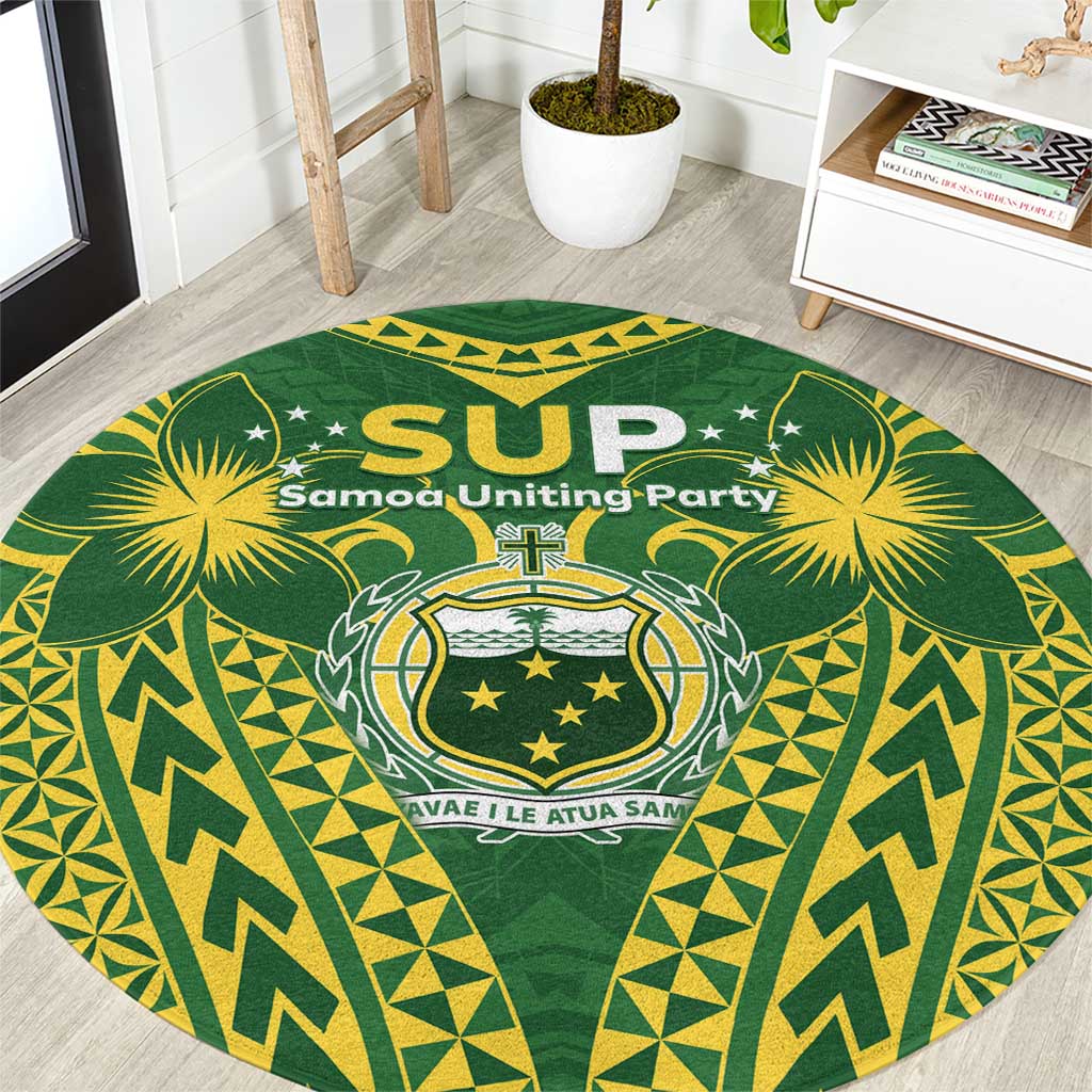 Samoa SUP Round Carpet Samoan Coat Of Arms - Polynesian Pride