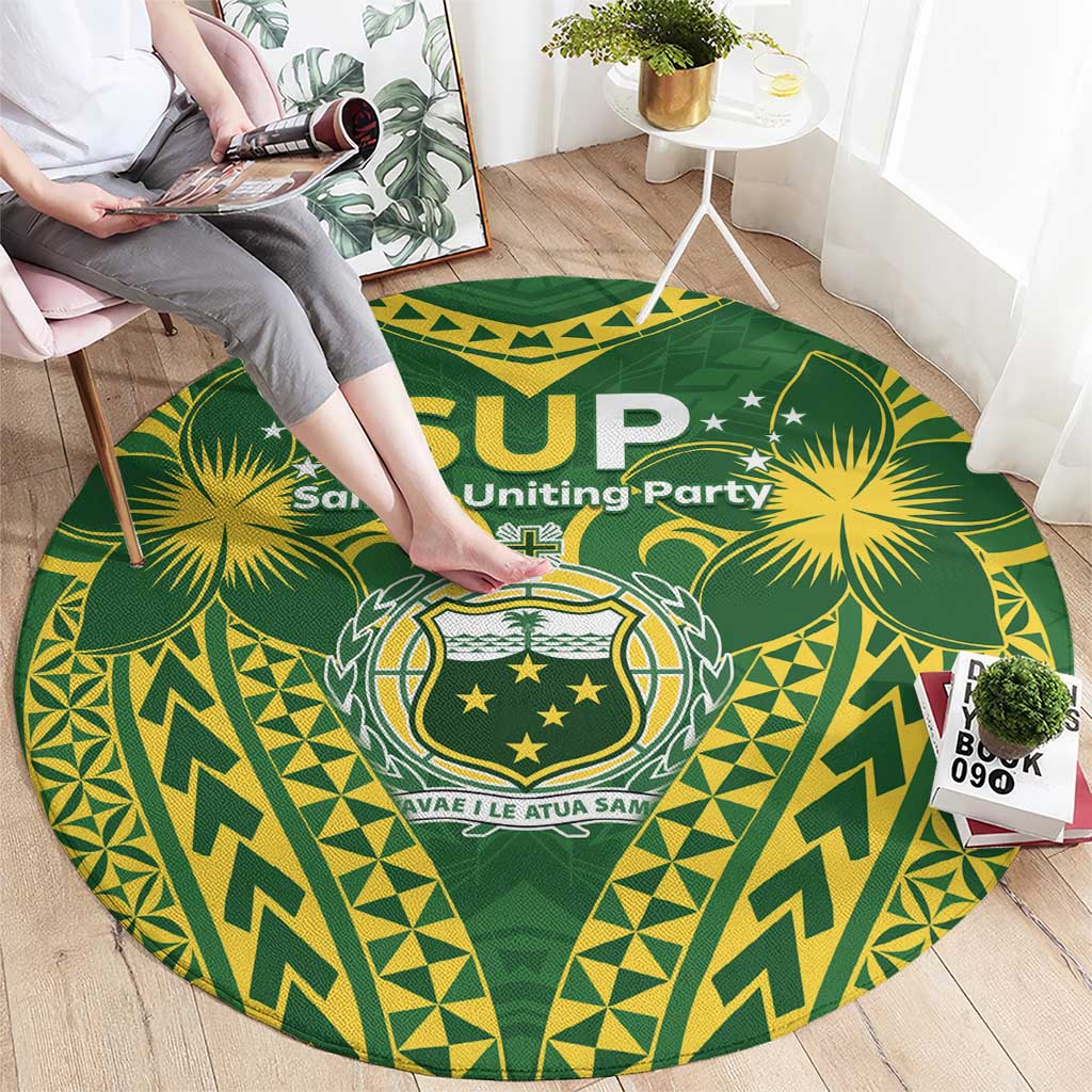 Samoa SUP Round Carpet Samoan Coat Of Arms - Polynesian Pride