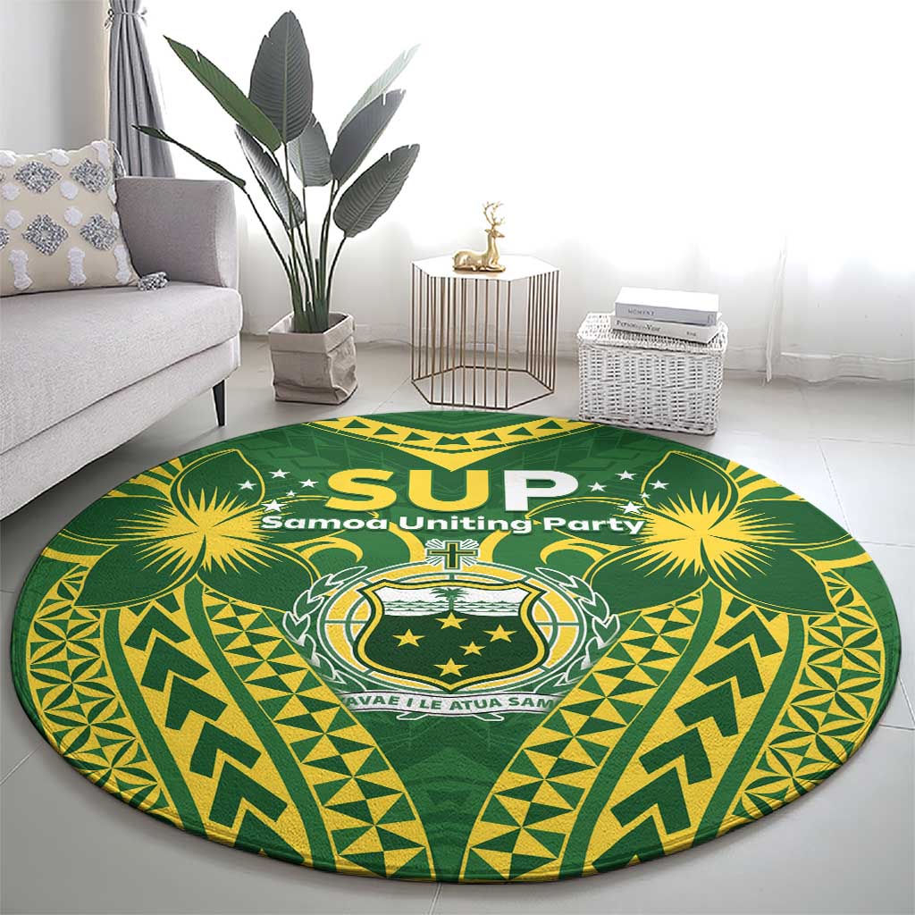 Samoa SUP Round Carpet Samoan Coat Of Arms - Polynesian Pride