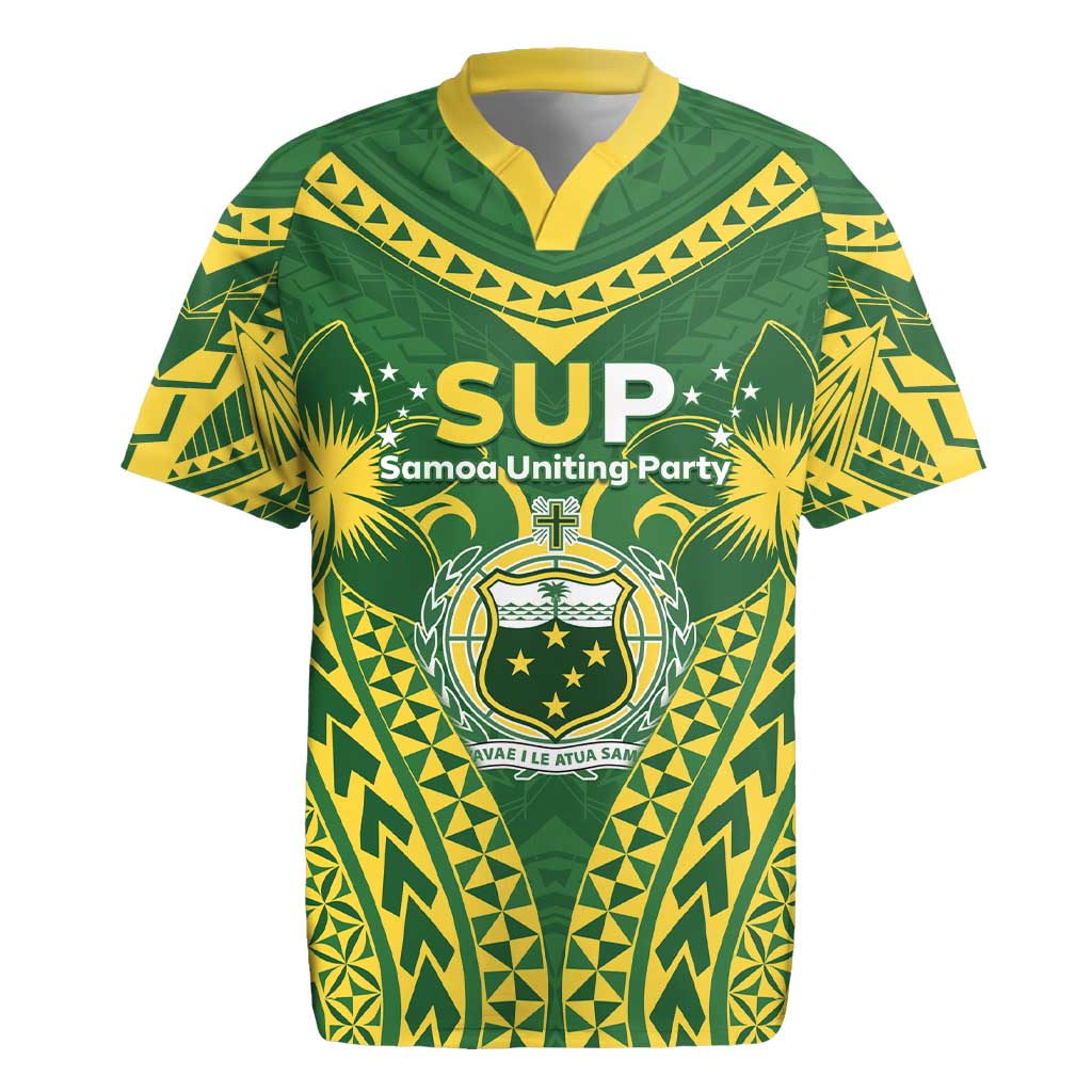 Samoa SUP Rugby Jersey Samoan Coat Of Arms LT05 Green - Polynesian Pride