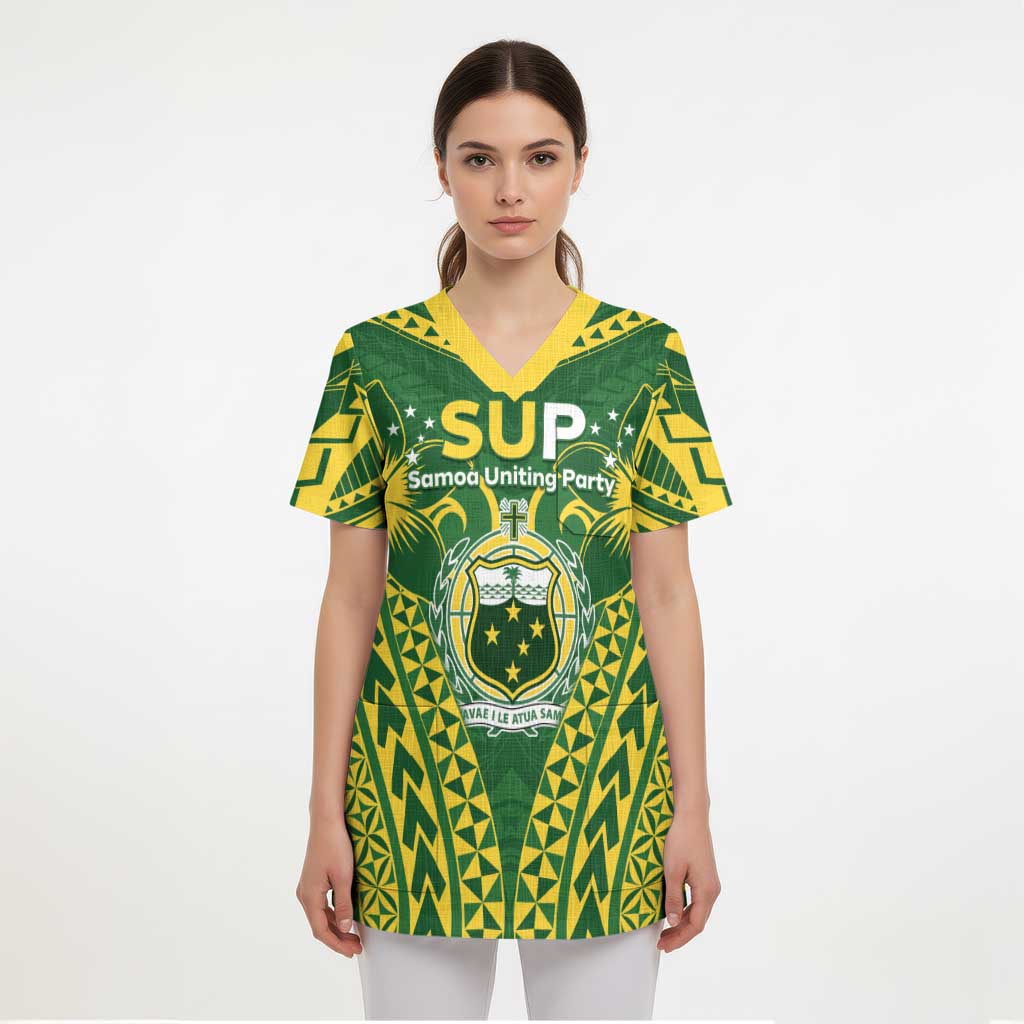 Samoa SUP Scrub Top Samoan Coat Of Arms LT05 - Polynesian Pride