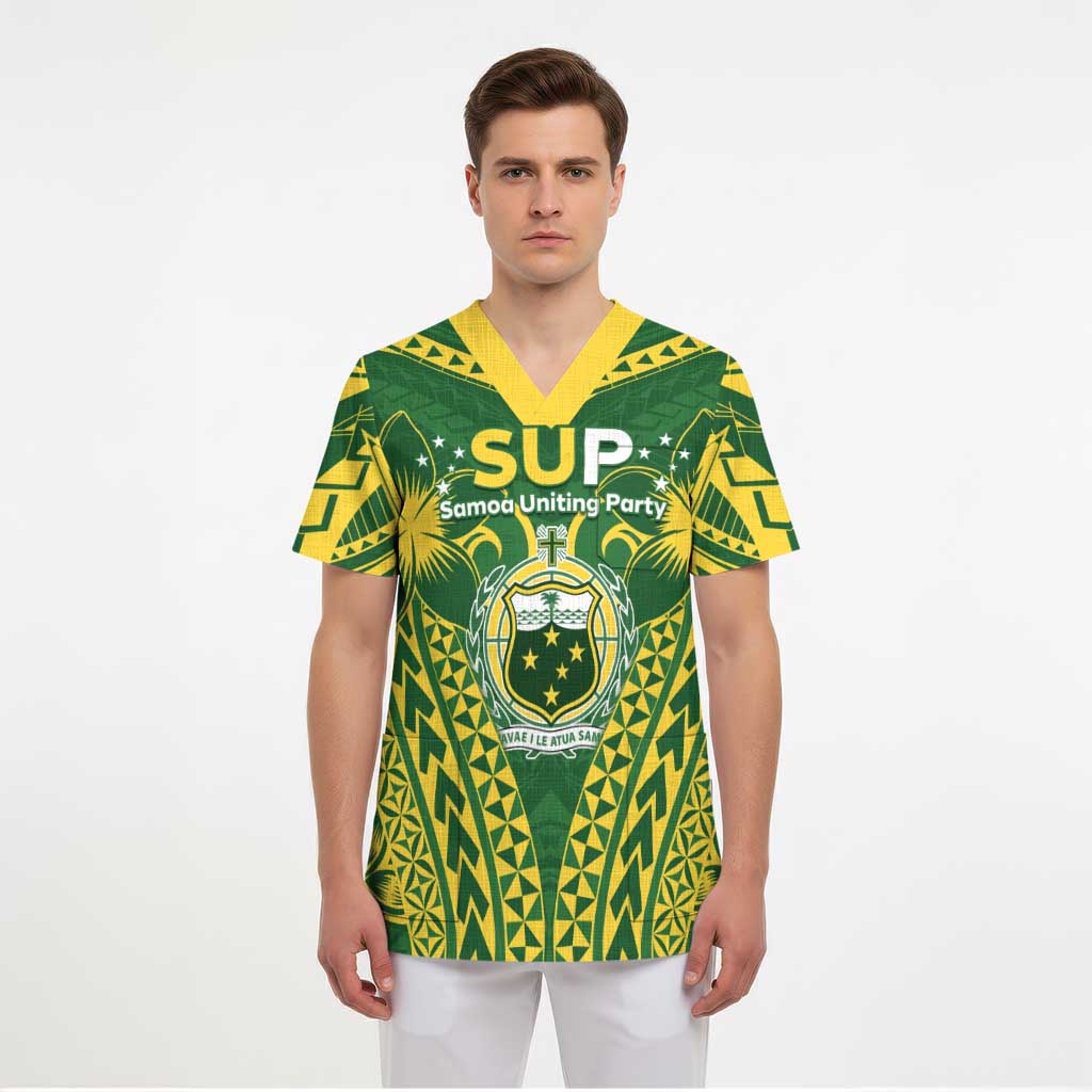 Samoa SUP Scrub Top Samoan Coat Of Arms LT05 - Polynesian Pride