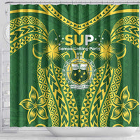 Samoa SUP Shower Curtain Samoan Coat Of Arms - Polynesian Pride