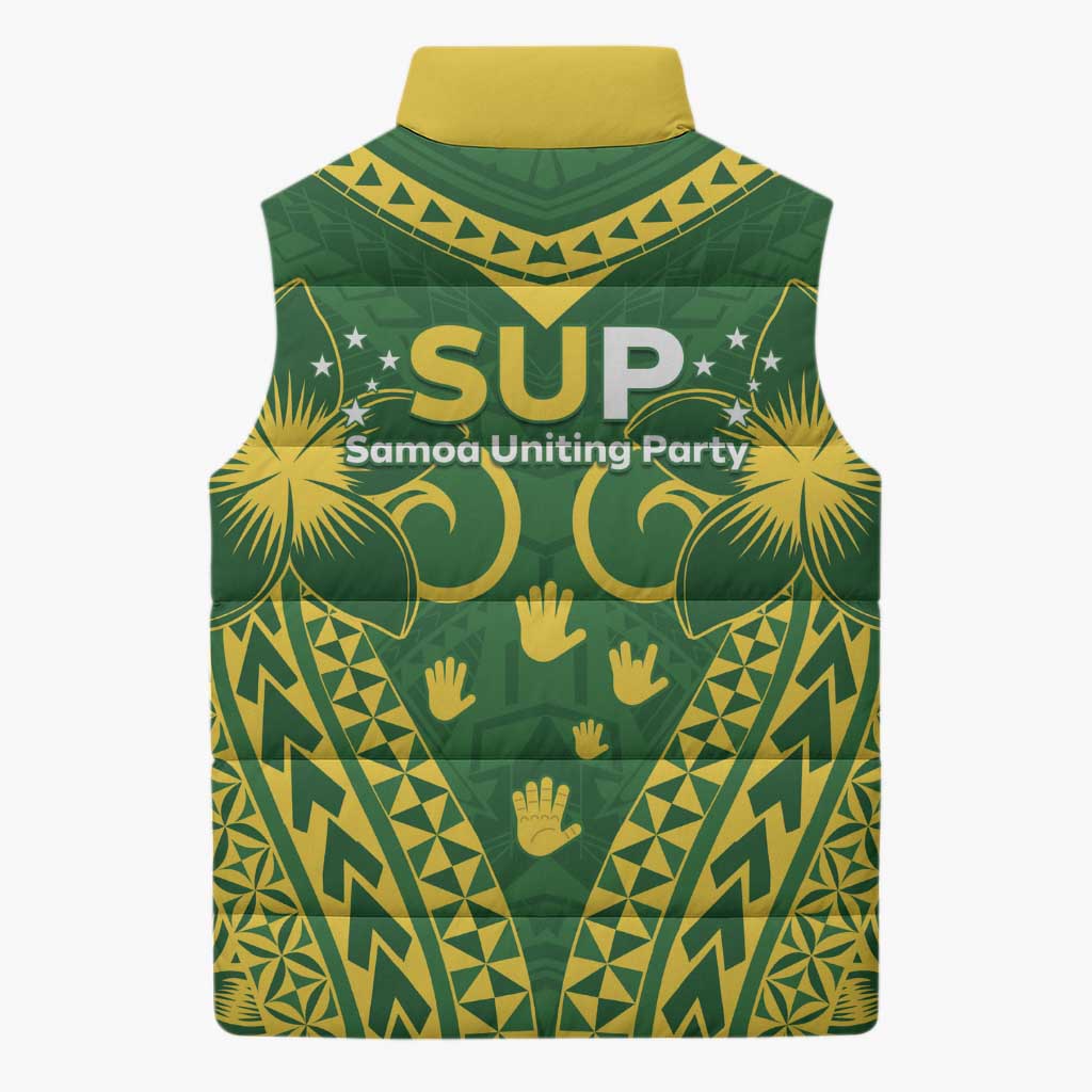 Samoa SUP Sleeveless Puffer Jacket Samoan Coat Of Arms LT05 - Polynesian Pride