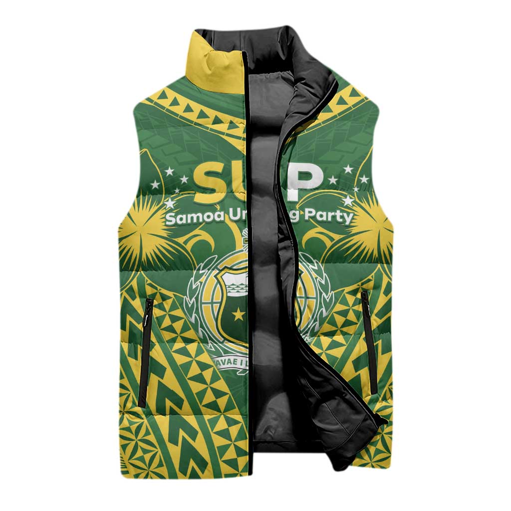 Samoa SUP Sleeveless Puffer Jacket Samoan Coat Of Arms LT05 - Polynesian Pride