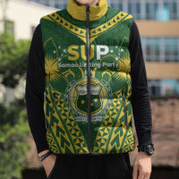 Samoa SUP Sleeveless Puffer Jacket Samoan Coat Of Arms LT05 - Polynesian Pride