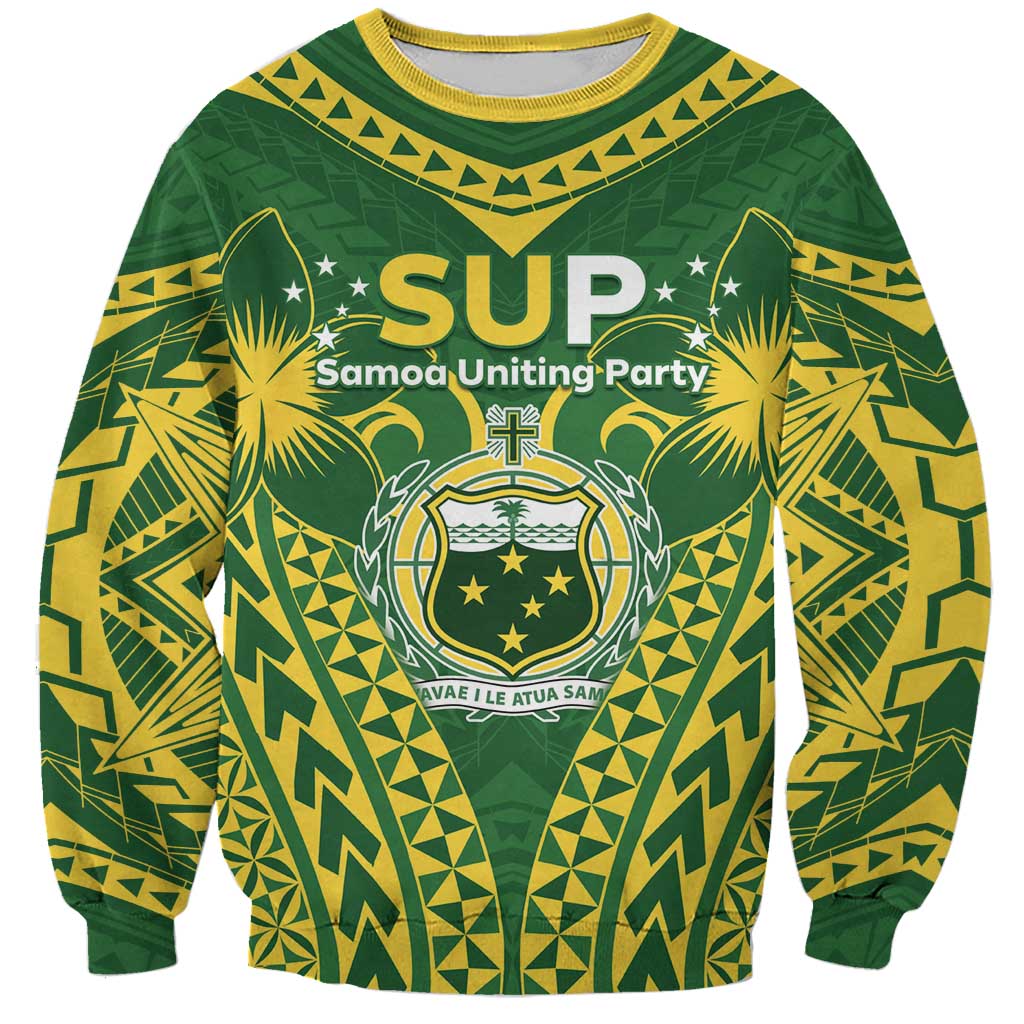 Samoa SUP Sweatshirt Samoan Coat Of Arms LT05 Unisex Green - Polynesian Pride