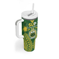 Samoa SUP Tumbler With Handle Samoan Coat Of Arms - Polynesian Pride