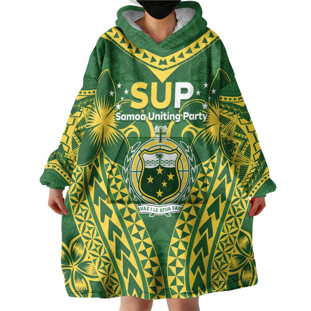 Samoa SUP Wearable Blanket Hoodie Samoan Coat Of Arms LT05 - Polynesian Pride