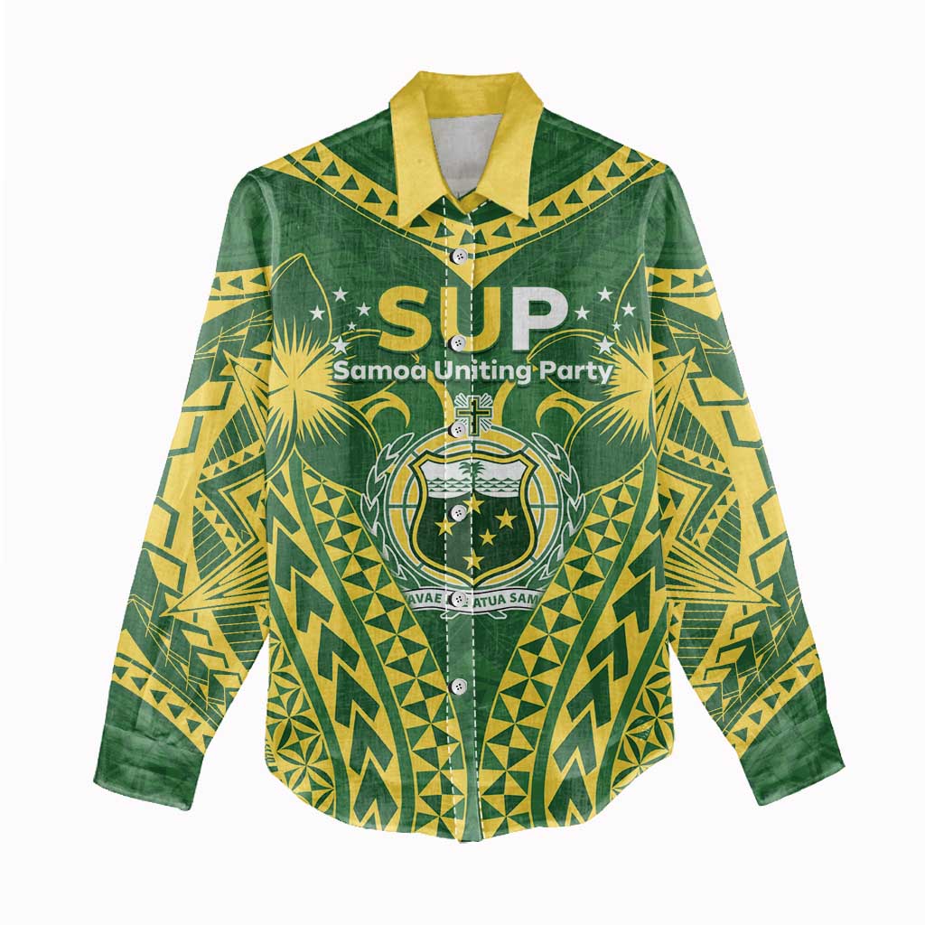 Samoa SUP Women Casual Shirt Samoan Coat Of Arms - Polynesian Pride