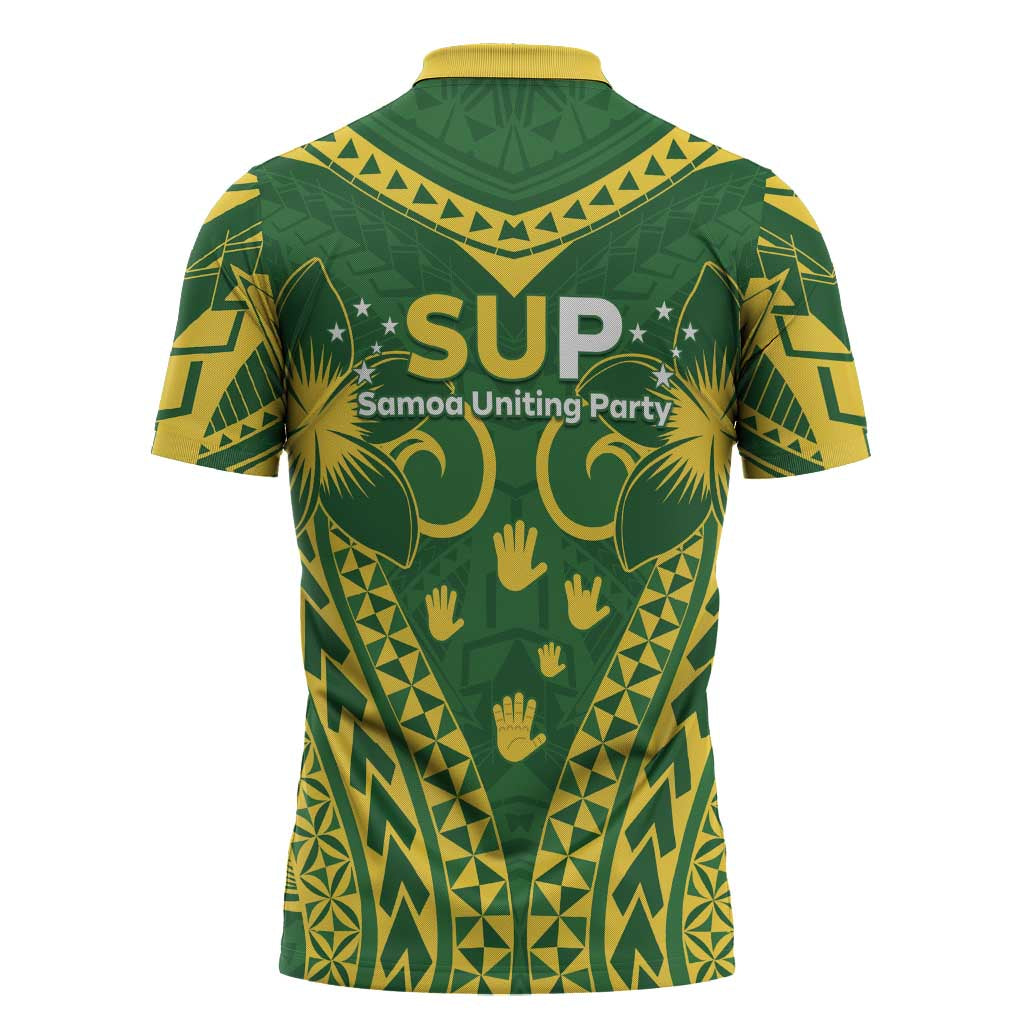 Samoa SUP Zipper Polo Shirt Samoan Coat Of Arms LT05 - Polynesian Pride