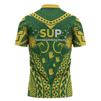Samoa SUP Zipper Polo Shirt Samoan Coat Of Arms LT05 - Polynesian Pride