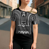 Philippines Igorot Tribal Art Tattoo Black Cross Shoulder Shirt - Polynesian Pride