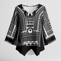 Philippines Igorot Tribal Art Tattoo Black Kimono Sleeve Blouse - Polynesian Pride