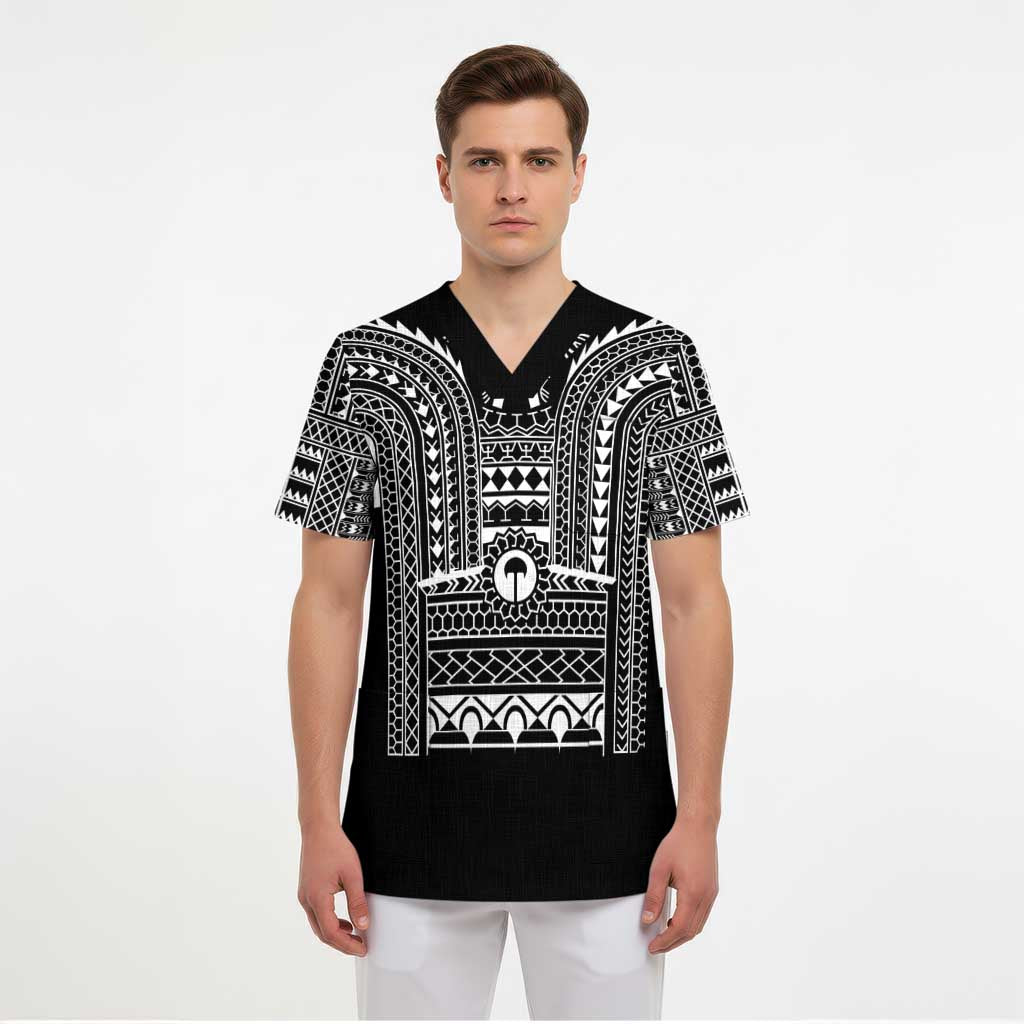 Philippines Igorot Tribal Art Tattoo Black Scrub Top - Polynesian Pride