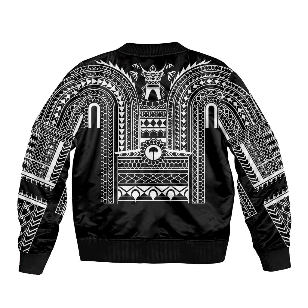 Philippines Igorot Tribal Art Tattoo Black Sleeve Zip Bomber Jacket - Polynesian Pride