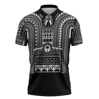 Philippines Igorot Tribal Art Tattoo Black Zipper Polo Shirt - Polynesian Pride