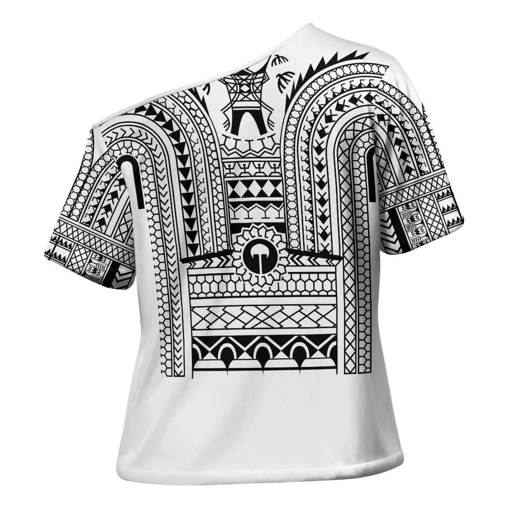 Philippines Igorot Tribal Art Tattoo White Cross Shoulder Shirt - Polynesian Pride