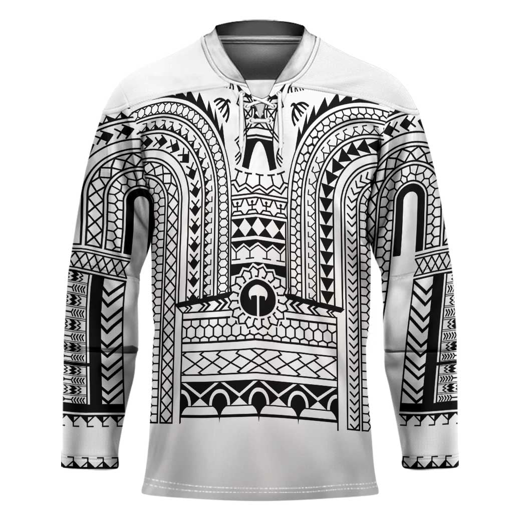 Philippines Igorot Tribal Art Tattoo White Hockey Jersey - Polynesian Pride