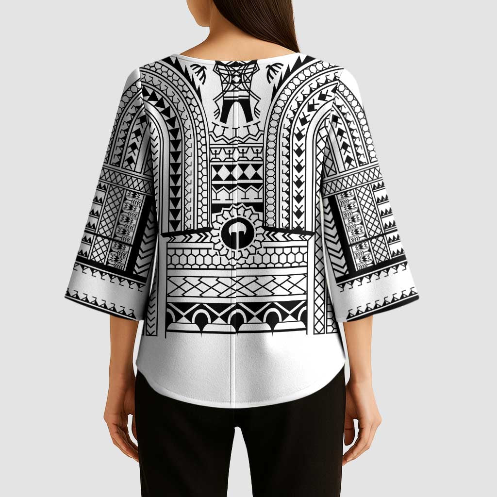 Philippines Igorot Tribal Art Tattoo White Kimono Sleeve Blouse - Polynesian Pride
