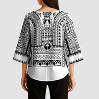 Philippines Igorot Tribal Art Tattoo White Kimono Sleeve Blouse - Polynesian Pride