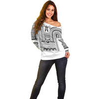 Philippines Igorot Tribal Art Tattoo White Off Shoulder Sweater - Polynesian Pride