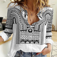 Philippines Igorot Tribal Art Tattoo White Women Casual Shirt - Polynesian Pride