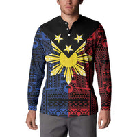 Philippines Sun Star Button Sweatshirt Igorot Tribal Inspiration LT05 - Polynesian Pride