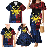Philippines Sun Star Family Matching Mermaid Dress and Hawaiian Shirt Igorot Tribal Inspiration - Polynesian Pride