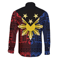 Philippines Sun Star Family Matching Off The Shoulder Long Sleeve Dress and Hawaiian Shirt Igorot Tribal Inspiration - Polynesian Pride
